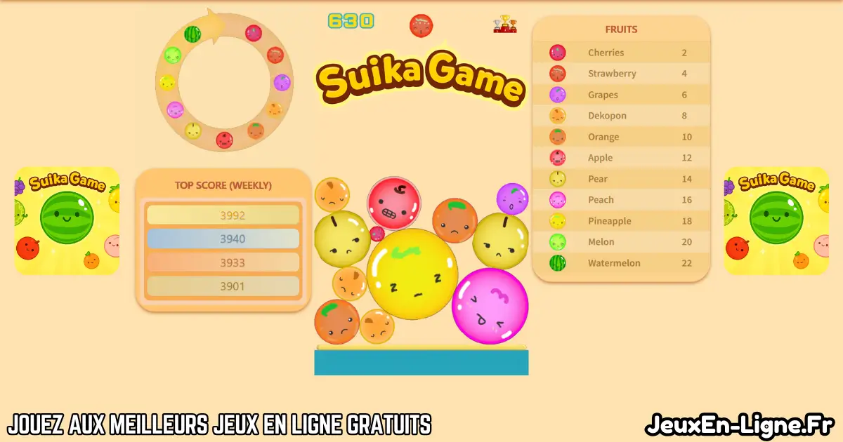 Jouez Suika Game Gratuit En Ligne
