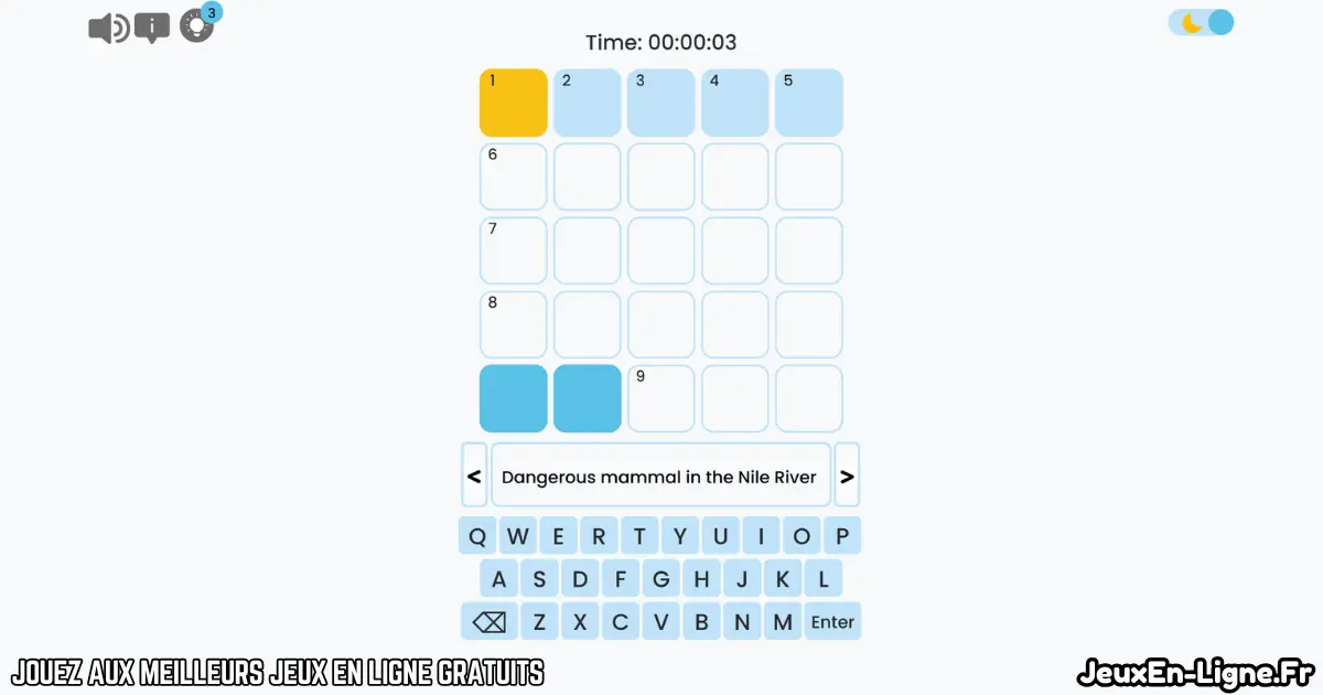 Jouez Mini Crossword Gratuit En Ligne