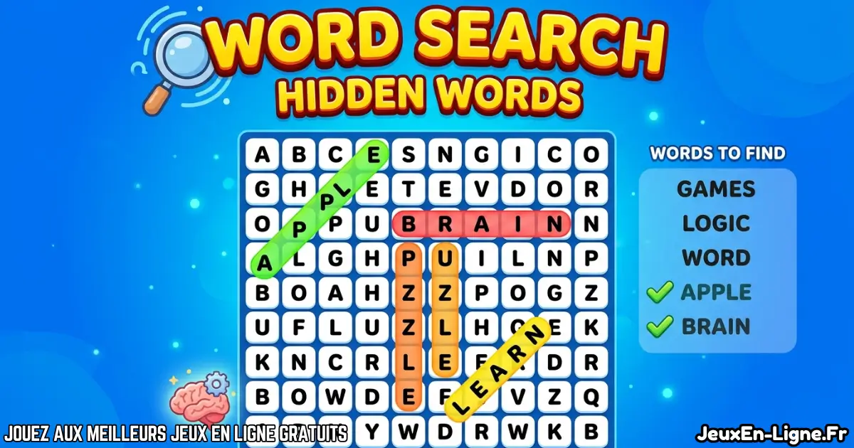 Joue à Word Search Hidden Words Gratuit en ligne